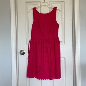 Trina Turk lace knee length deep pink dress 10